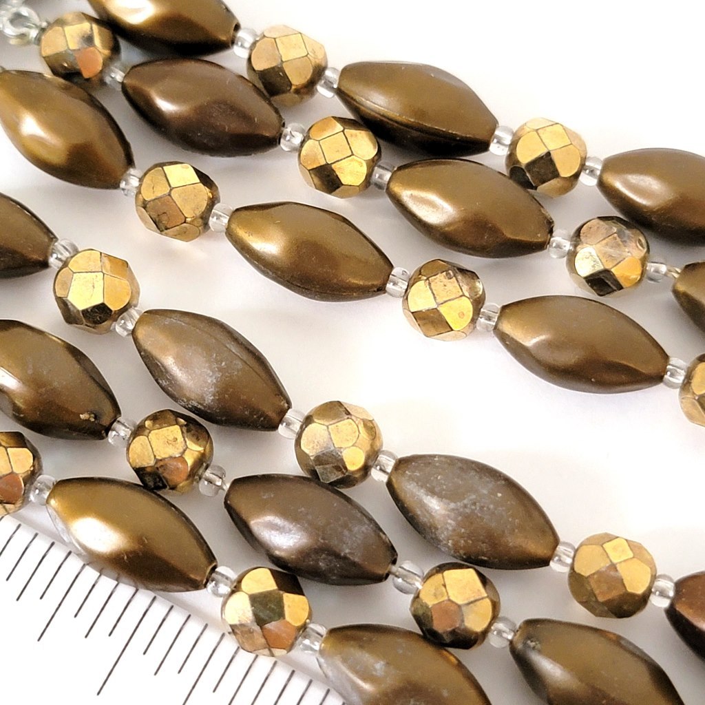 Brown and gold beads.