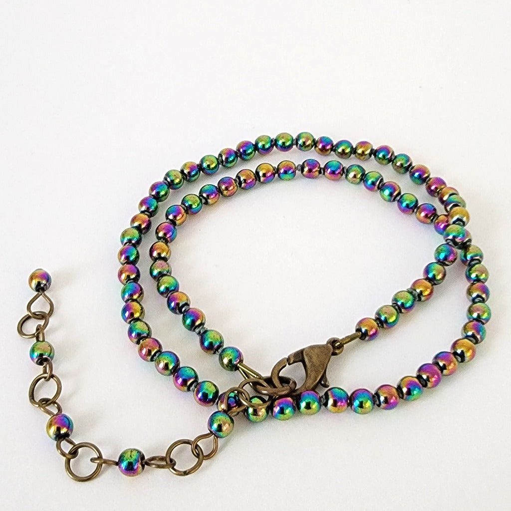 Hematite beaded necklace.