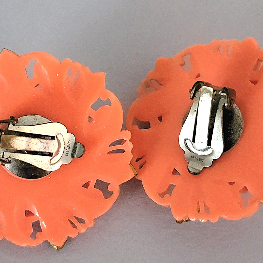 Back of clip plastic earrings from Japan.