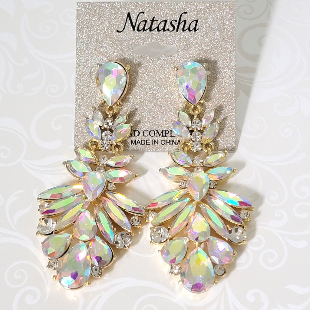 Natasha big rhinestone statement dangle earrings – Moon On Abbeygate