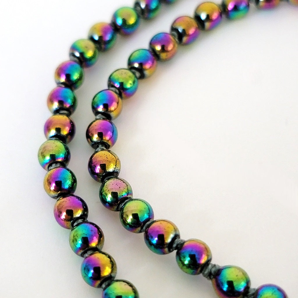 Rainbow color beads.