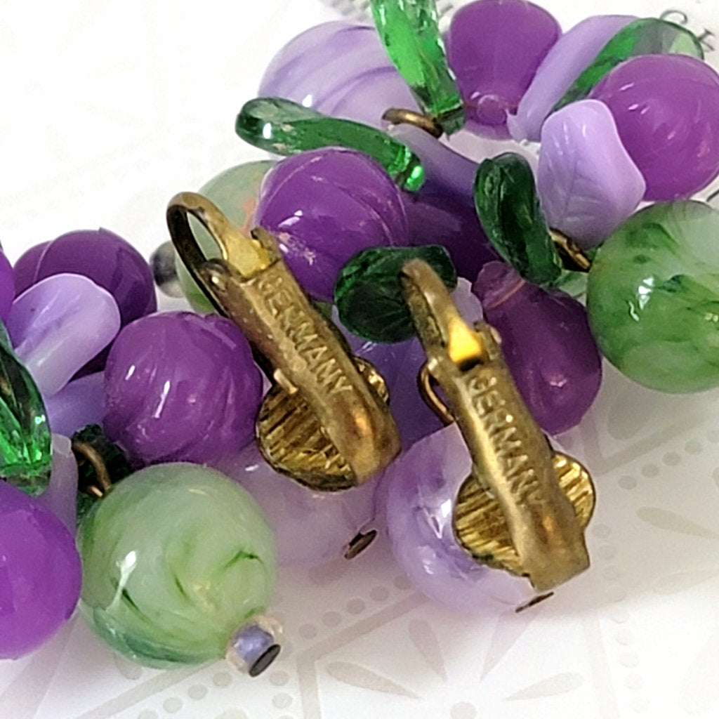 Lucite clip earrings, made in Germany.