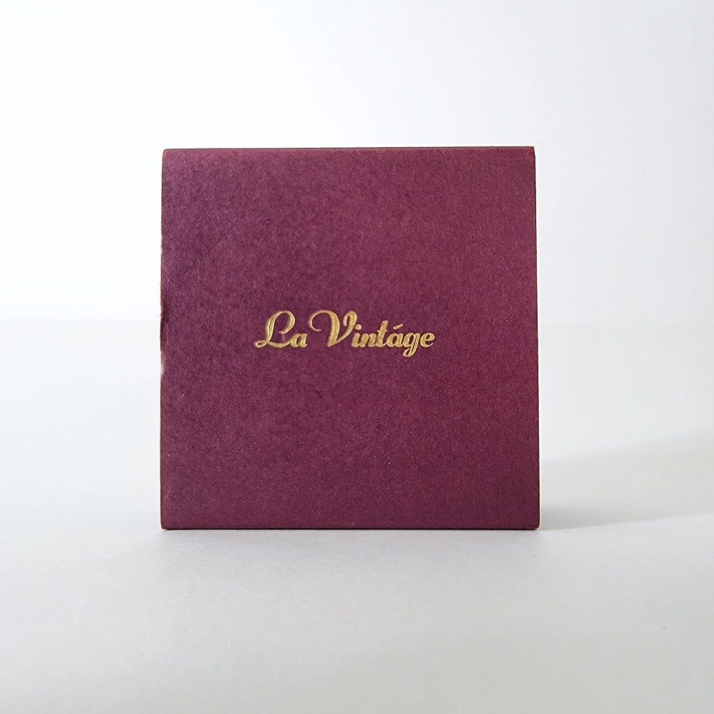 La Vintage Crystal Flower Earrings with Original Box