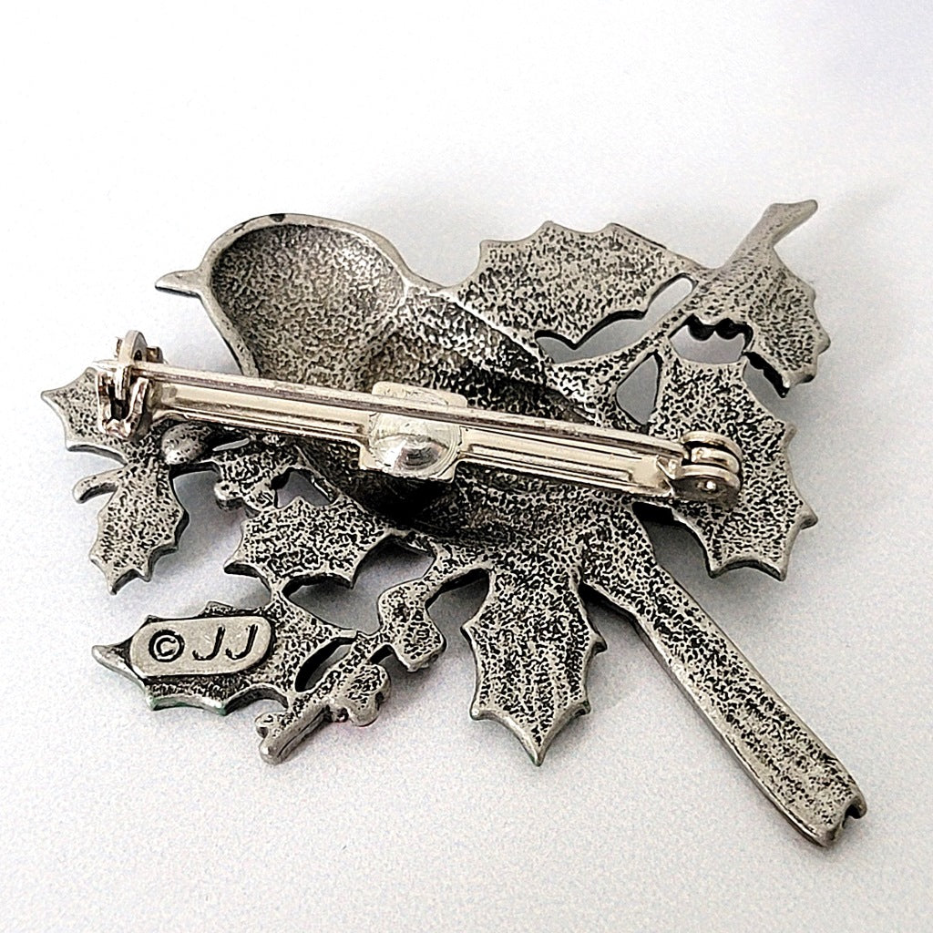 Back of bird brooch.
