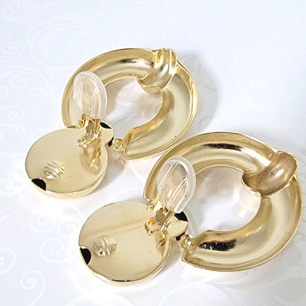Back view of door knocker clip on earrings.
