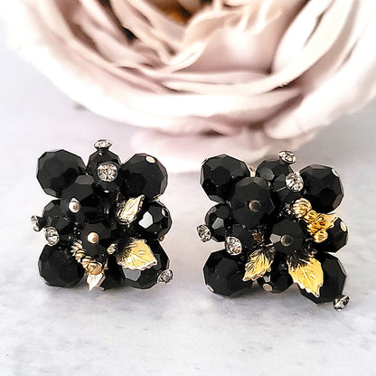 Vintage black Vendome earrings.