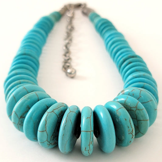Faux turquoise choker.
