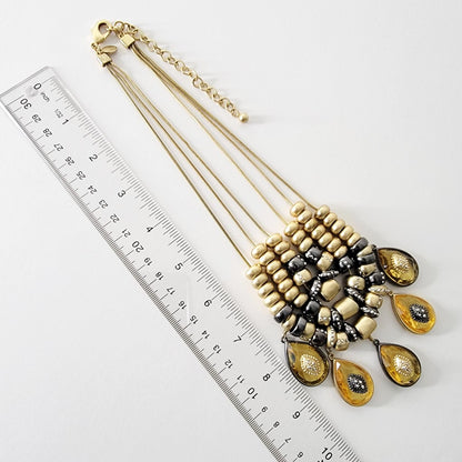 Chicos Topaz Acrylic Drop Dangle Bib Necklace