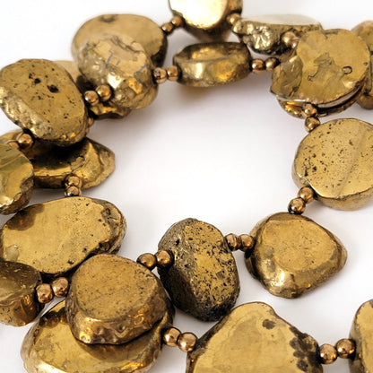 Gold tone pyrite beads.