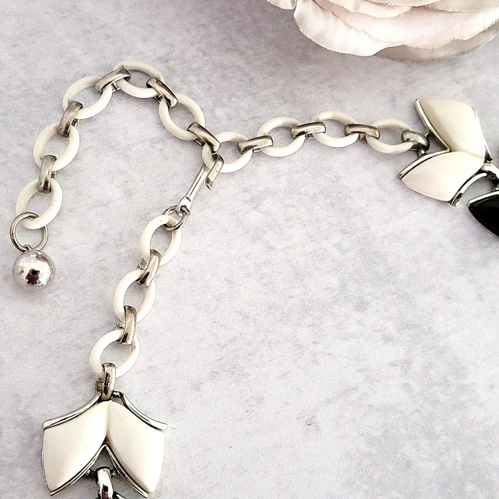 Vintage lucite chain on a choker necklace.