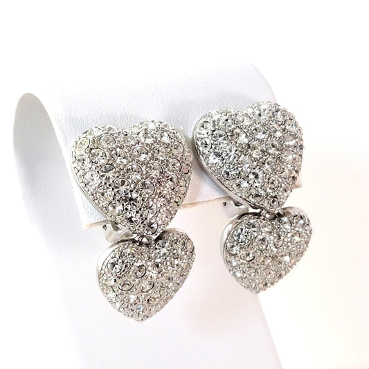 Crystal heart earrings.