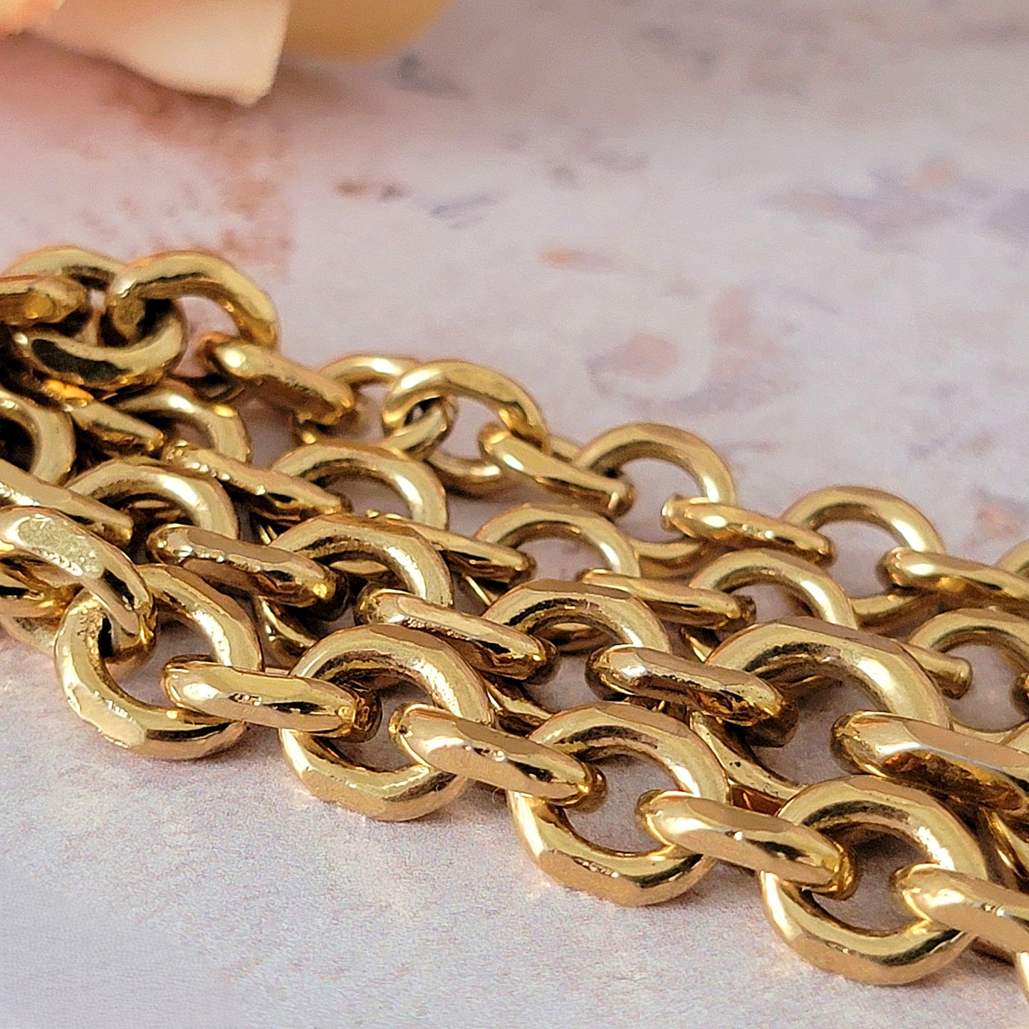 Gold plated necklace chain.