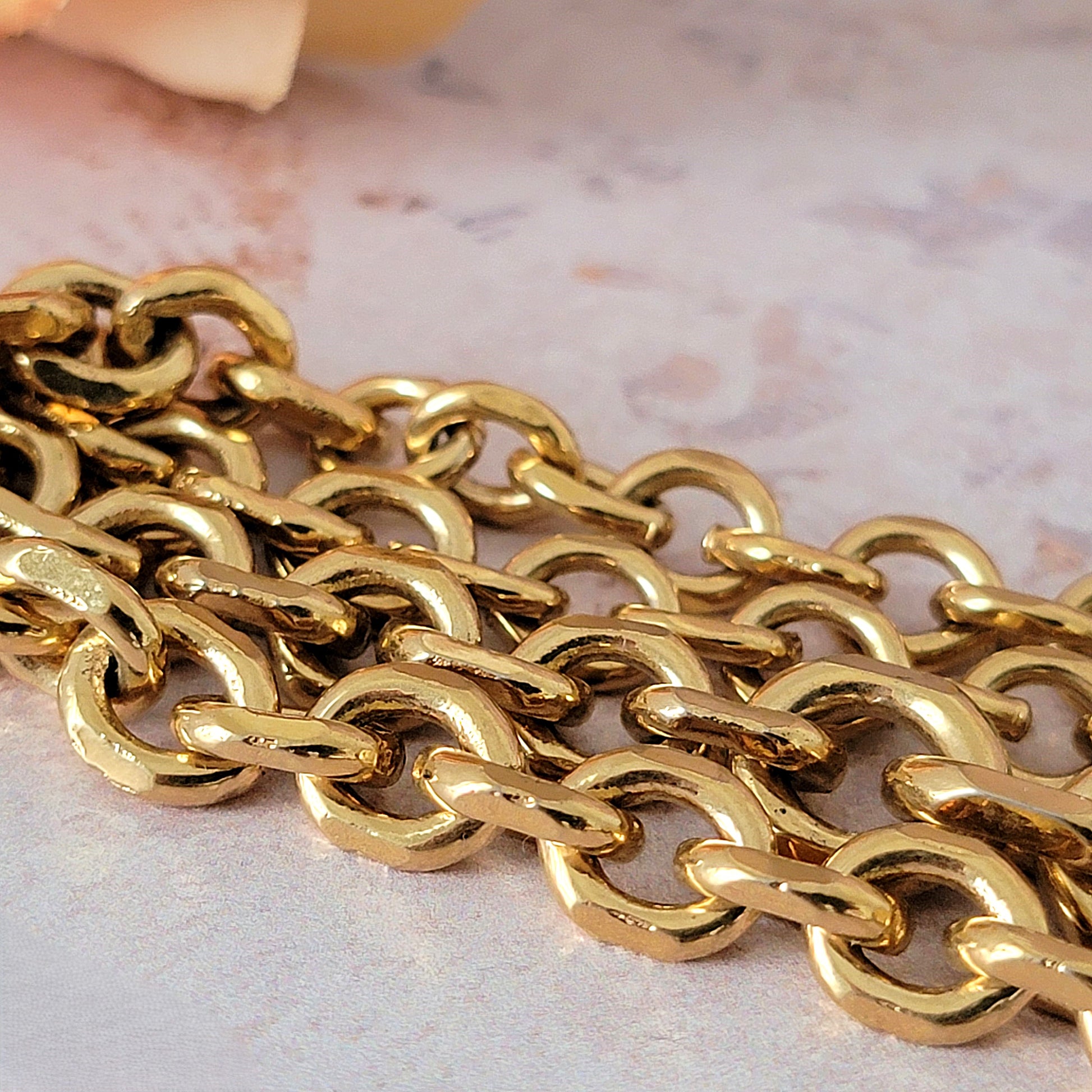 Gold plated necklace chain.