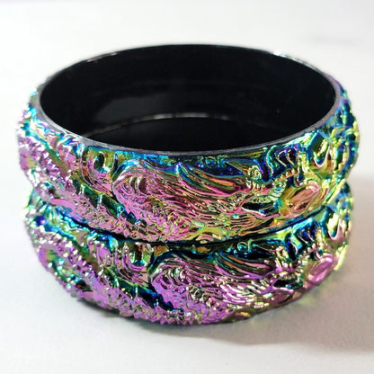 Asian style iridescent vintage bracelets.