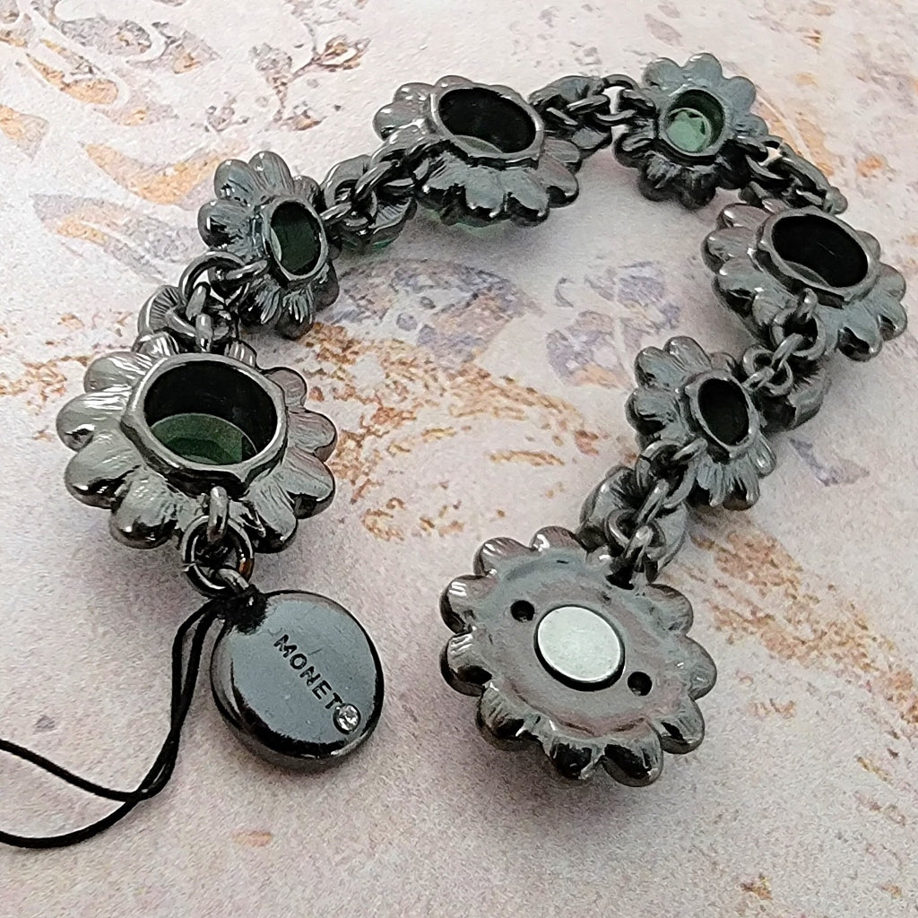 Monet Green and Blue Rhinestone Bracelet