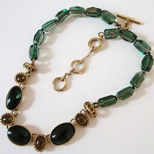 Green beaded necklace.