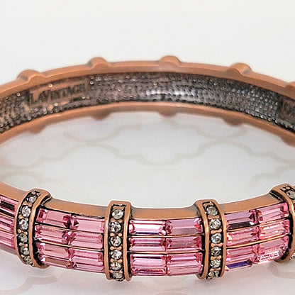 Pink and clear crystal rhinestones.