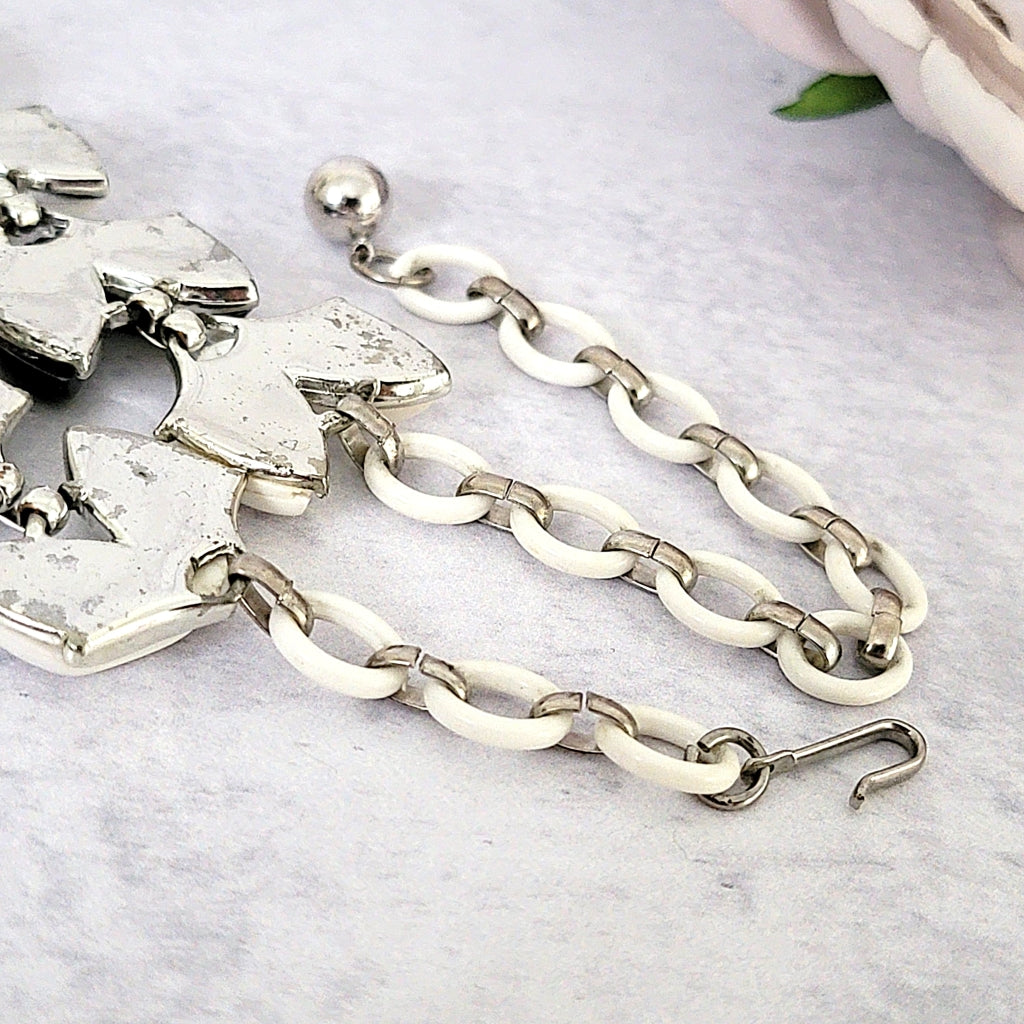 Vintage white lucite extender necklace chain.