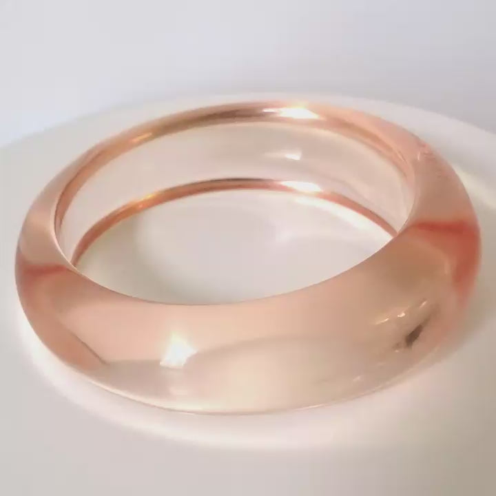 Video of a clear plastic bracelet.