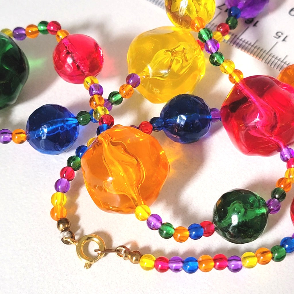 Bright color necklace and clasp.