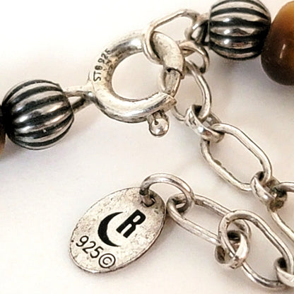 Sterling silver clasp.