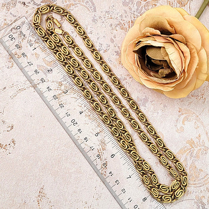 Vintage Thick Gold Tone Snail Chain Necklace by 1928