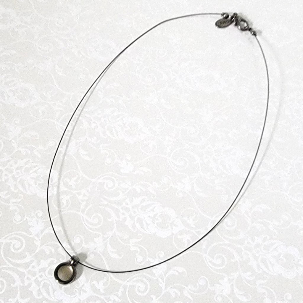Vintage Express skinny gunmetal and glass choker.