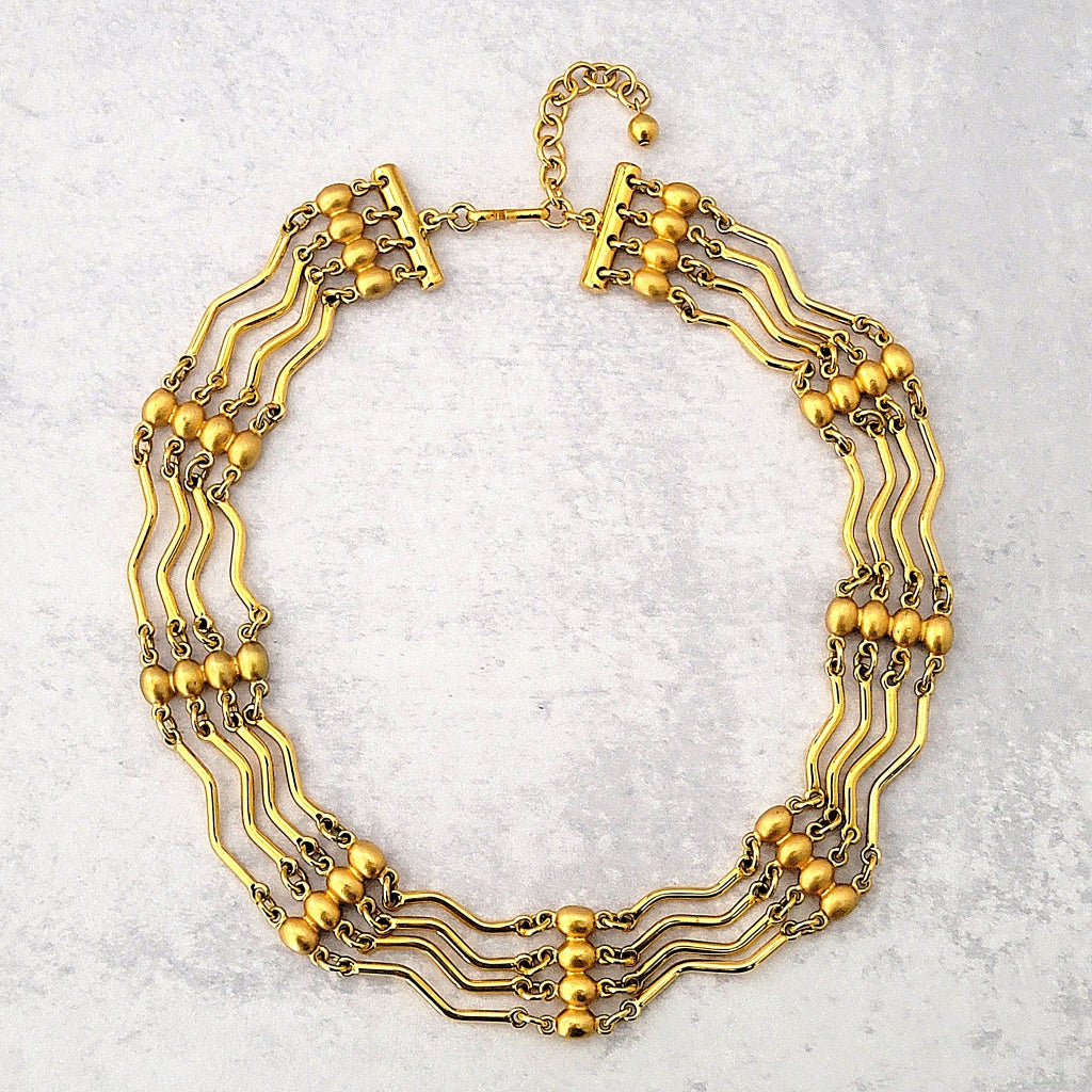 Monet vintage gold tone choker necklace.