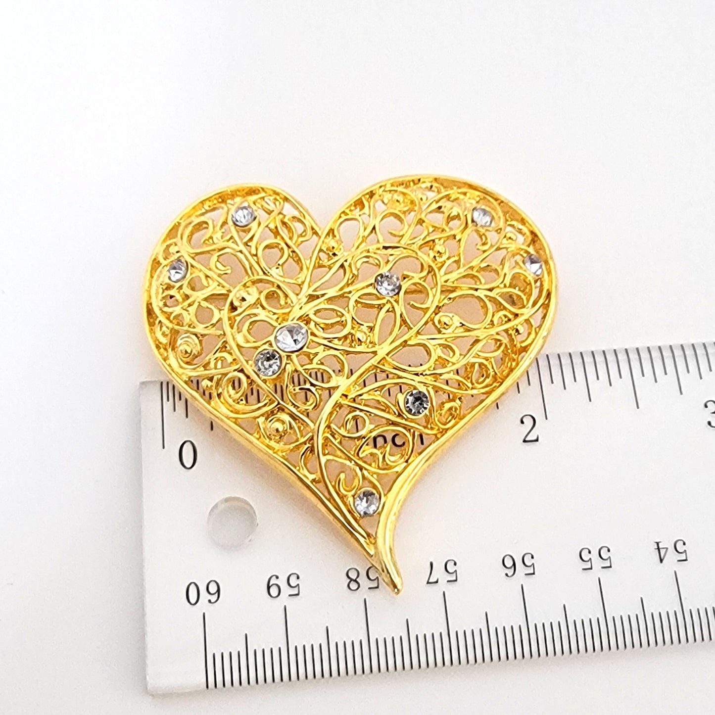 Liz Claiborne Rhinestone Heart Brooch