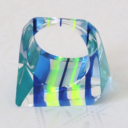 Mod striped resin ring inside view.