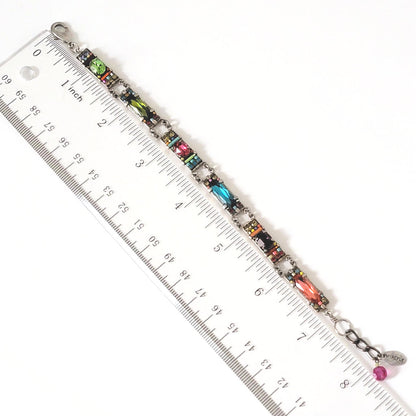 Firefly mosaic style crystal bracelet next to a ruler.