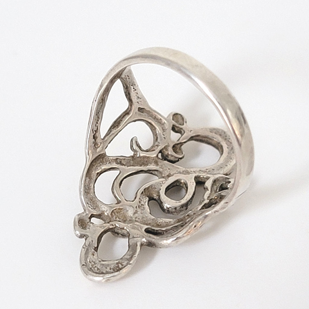 Inside view of ISC sterling silver ring.